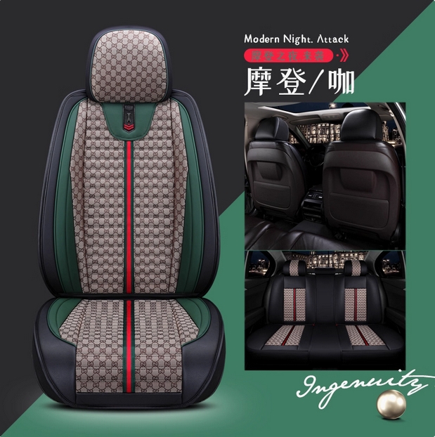 汽车坐垫亚麻全包大众高尔夫宝来速腾朗逸凌渡探歌四季通用座椅套